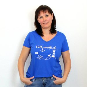 T-Shirt Voll Nordisch Frauen V-Ausschnitt